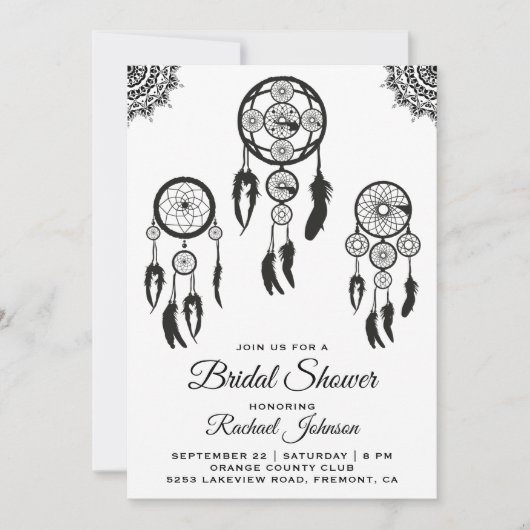 Invitation de la tribale Boho Dream Catcher (Devant)