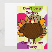 Invitation de la Turquie de Thanksgiving (Devant / Derrière)