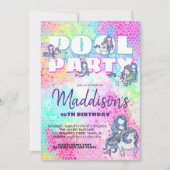 Invitation de la Unicorn & Mermaid Pool Party (Devant)