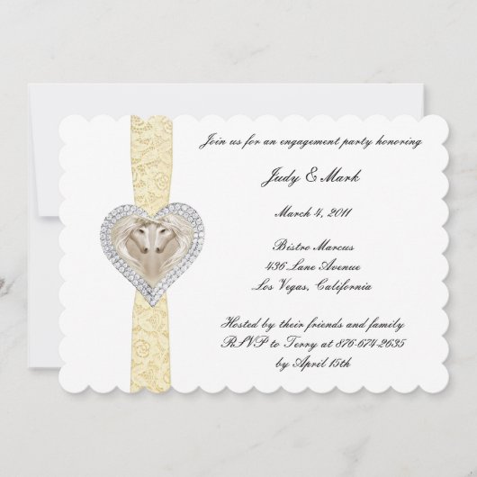 Invitation de la Unicorn Yellow Lace Engagement Pa (Devant)