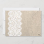 Invitation de la White Lace & Burlap (Dos)