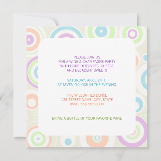 Invitation de la Wine Party (Dos)