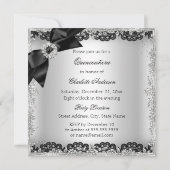 Invitation de Lace & Bow Silver Black Quinceanera  (Dos)