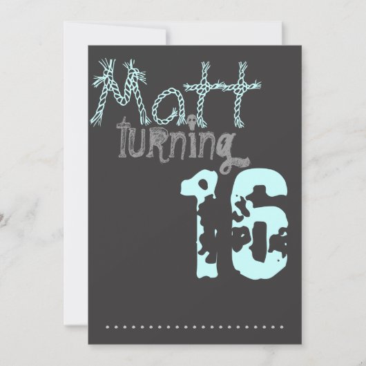 Invitation de l'adolescence d'anniversaire de (Devant)