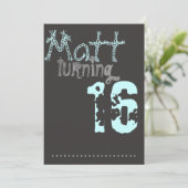 Invitation de l'adolescence d'anniversaire de (Debout devant)