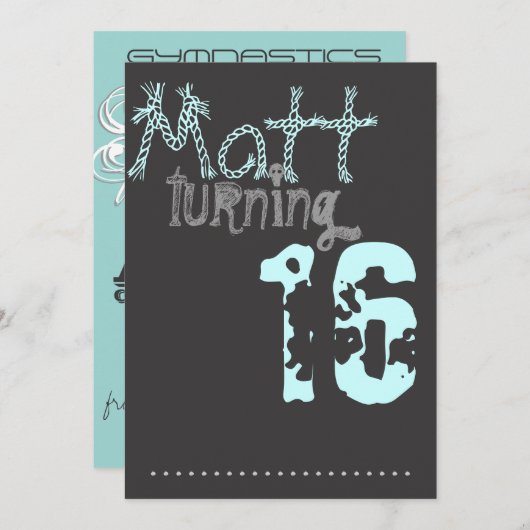 Invitation de l'adolescence d'anniversaire de (Devant / Derrière)