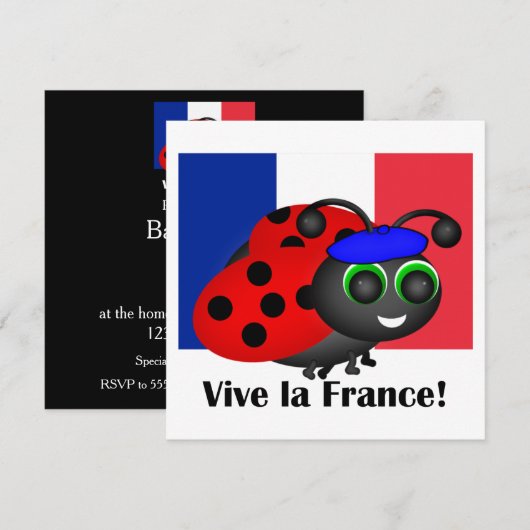 Invitation de Ladybug le 14 juillet (Devant / Derrière)