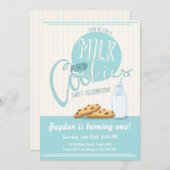 Invitation de lait et de biscuits Invitation de fê (Devant / Derrière)