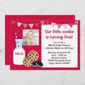 Invitation de lait et de fête d'anniversaire de (Devant / Derrière)
