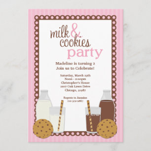 Invitation de lait et de fête d'anniversaire de