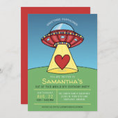 Invitation de l'Alien de l'OVNI rouge (Devant / Derrière)