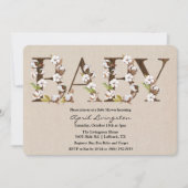 Invitation de l'alphabet de coton baby shower (Devant)