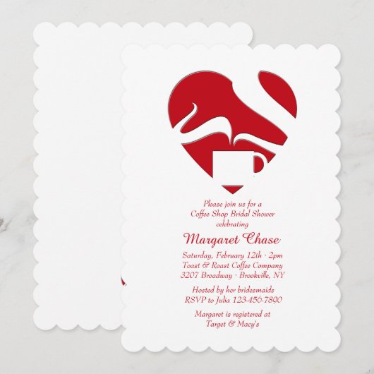 Invitation de l'amour du café (Devant / Derrière)