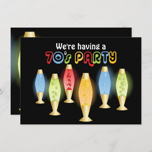 Invitation De lampes partie super les années 70 (Devant / Derrière)