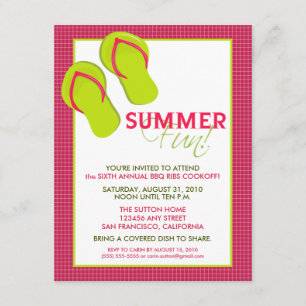 Invitation de l'amusement Picnic/BBQ d'été (pink)