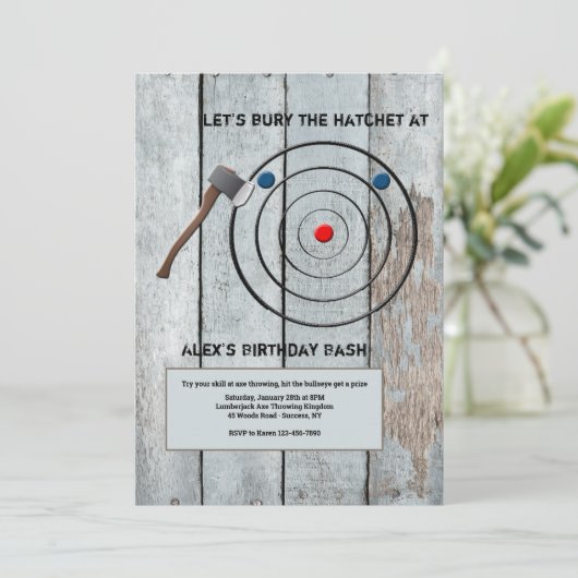 Invitation de lancement de hache (Debout devant)