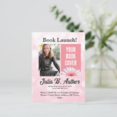 Invitation de lancement de livre d'auteur rose (Debout devant)