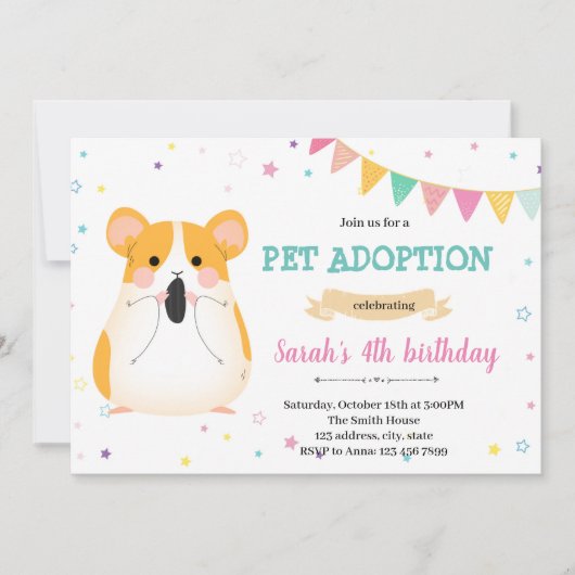 Invitation de l'animal de compagnie de l'hamster d (Devant)