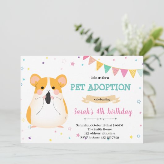 Invitation de l'animal de compagnie de l'hamster d (Debout devant)