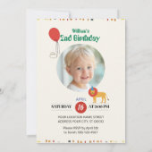 Invitation de l'animal de la jungle 2e anniversair (Dos)