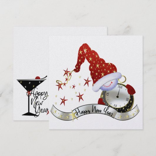 Invitation de l'année de nouvelles (Devant / Derrière)