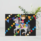 Invitation de l'anniversaire 5x7 de carrousel de (Debout devant)