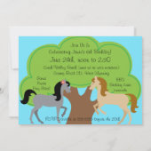 Invitation de l'anniversaire 5x7 de chevaux (Dos)