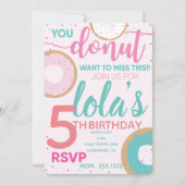 Invitation DE L'ANNIVERSAIRE DE DONUT (Devant)