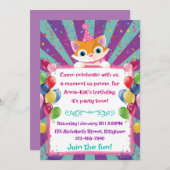 invitation de l'Anniversaire de enfant (Devant / Derrière)
