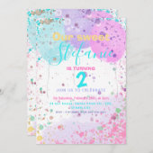 Invitation de l'anniversaire de enfant de ballons  (Devant / Derrière)