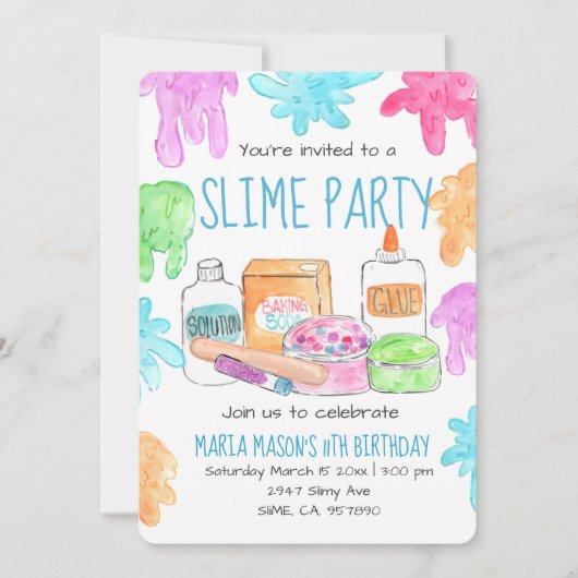 Invitation de l'anniversaire de enfant de soirée S (Devant)