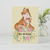 Invitation de l'Anniversaire de enfant Little Fox (Debout devant)