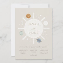 Invitation de l'Anniversaire de enfant Sun Space p