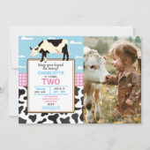 Invitation de l'anniversaire de la vache Deux 2e f (Devant)