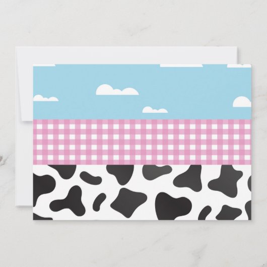 Invitation de l'anniversaire de la vache Deux 2e f (Dos)