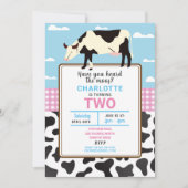Invitation de l'anniversaire de la vache Deux 2e I (Devant)