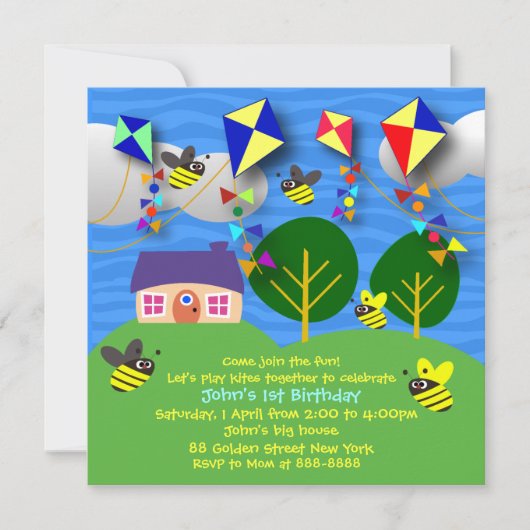Invitation de l'anniversaire de l'enfant : 058 (Devant)