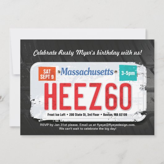 Invitation de l'anniversaire de Massachusett du (Devant)