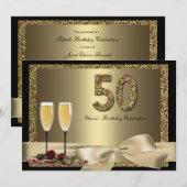 Invitation de l'anniversaire d'or de la femme (Devant / Derrière)