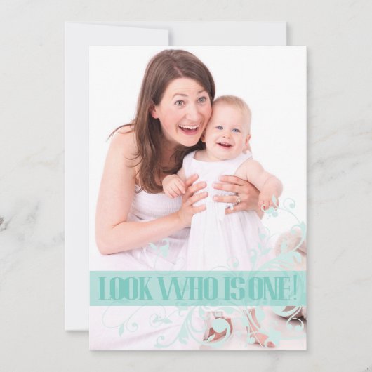 Invitation de l'anniversaire du bébé de remous de (Devant)