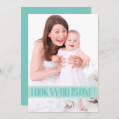 Invitation de l'anniversaire du bébé de remous de (Devant / Derrière)