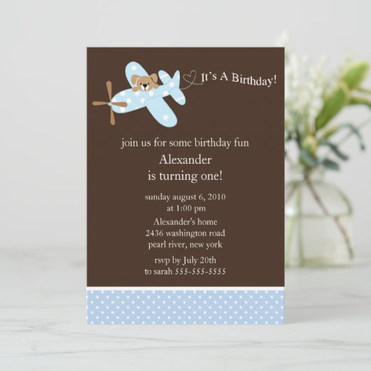 Invitation de l'anniversaire du garçon bleu (Debout devant)