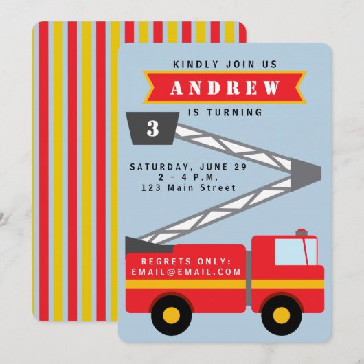 Invitation de l'anniversaire du garçon de (Devant / Derrière)