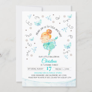 Invitation de l'anniversaire du tutu et de la