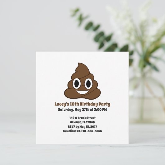Invitation de l'anniversaire Emoji (Debout devant)