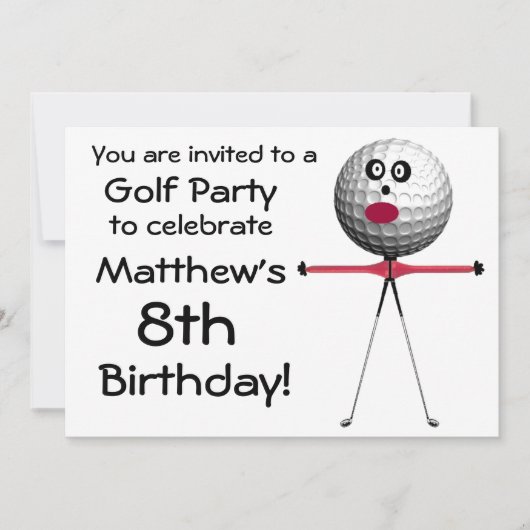 Invitation de l'Anniversaire Golf Party (Devant)
