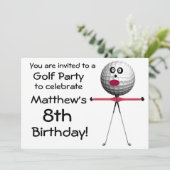 Invitation de l'Anniversaire Golf Party (Debout devant)