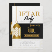 Invitation de lanterne de partie d'Iftar (Devant / Derrière)