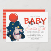 Invitation de lapin baby shower (Devant / Derrière)