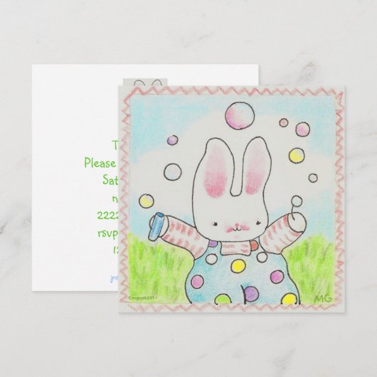 invitation de lapin bulle (Devant / Derrière)